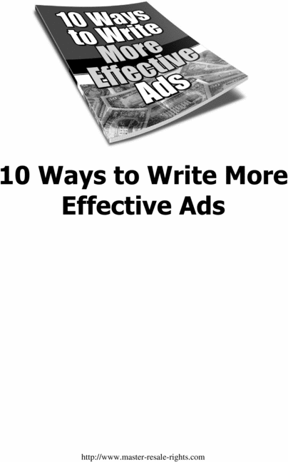 Product picture 10 Ways to Write More Effective Ads