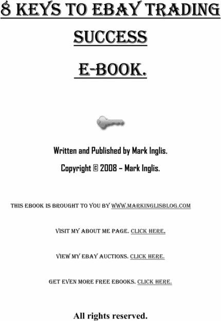 Product picture 8 Keys To eBay Trading Success